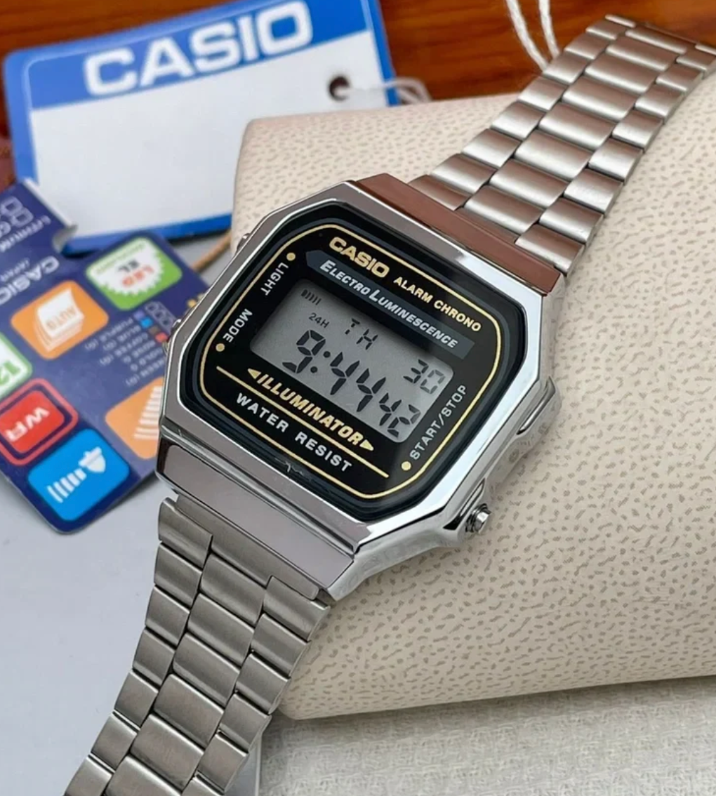 Prime Go - Classic Silver Metallic Digital Watch