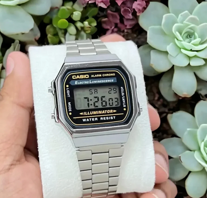Prime Go - Classic Silver Metallic Digital Watch