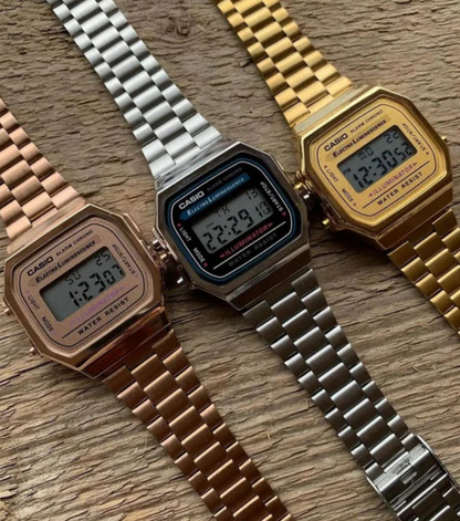 Prime Go - Classic Silver Metallic Digital Watch