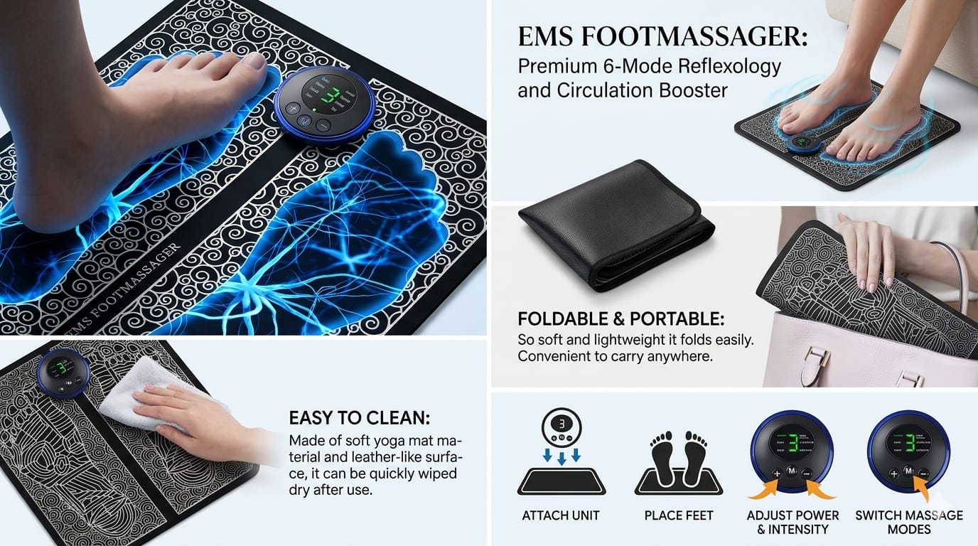 Prime Go PulseRelief - Smart EMS Foot massager Mat