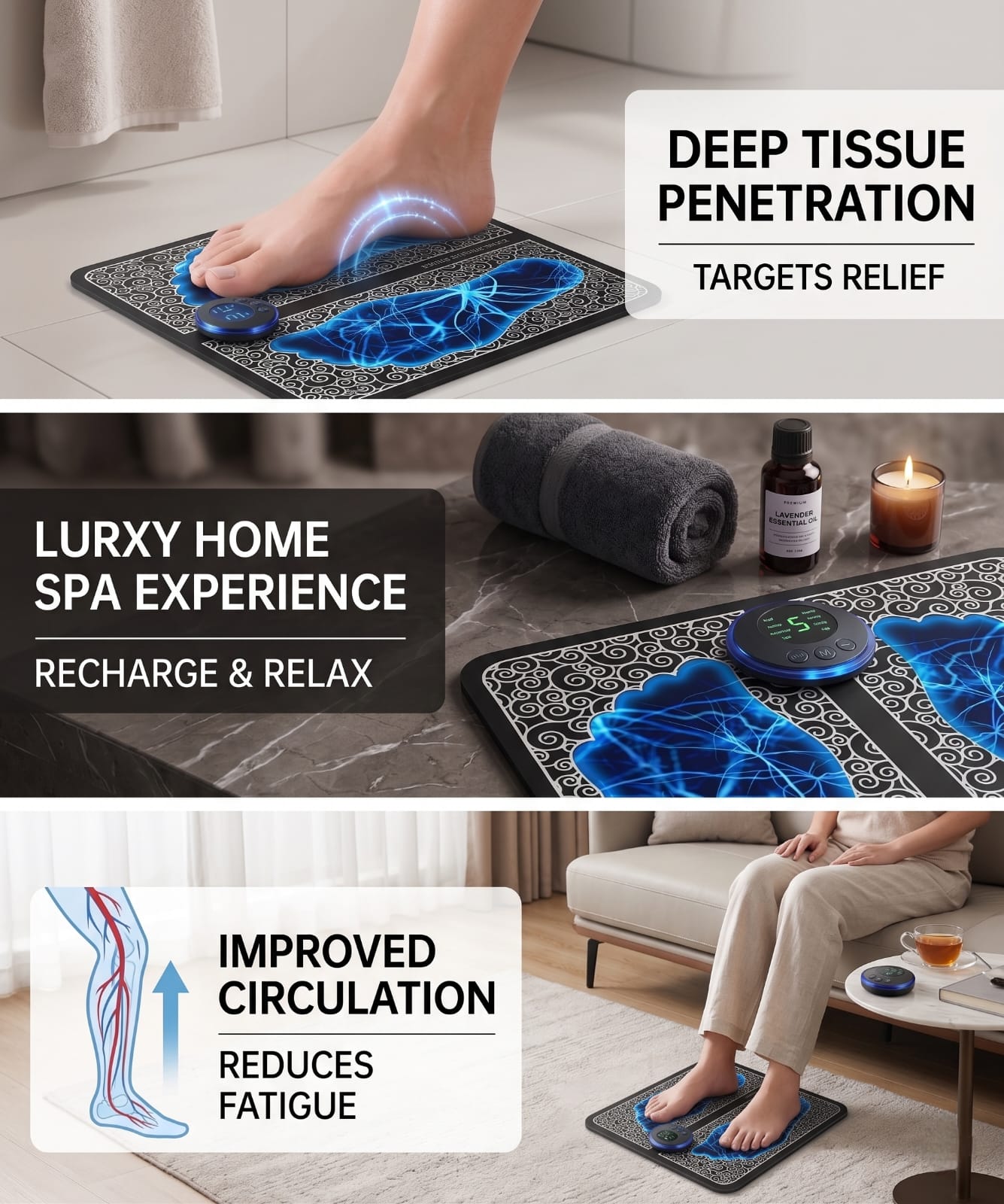 Prime Go PulseRelief - Smart EMS Foot massager Mat